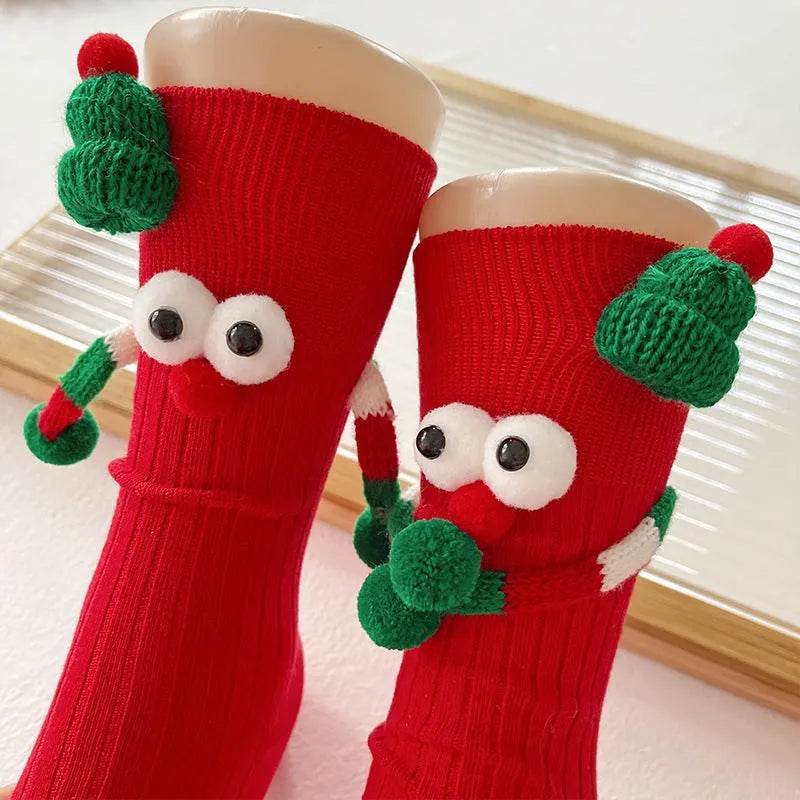 Cute Cartoon Christmas Socks Solid Cotton Middle-tube Stockings For Adults And Children - EX-STOCK Canada