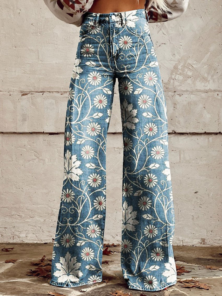 Plus-size Womens Casual Pants Lightweight Denim-look