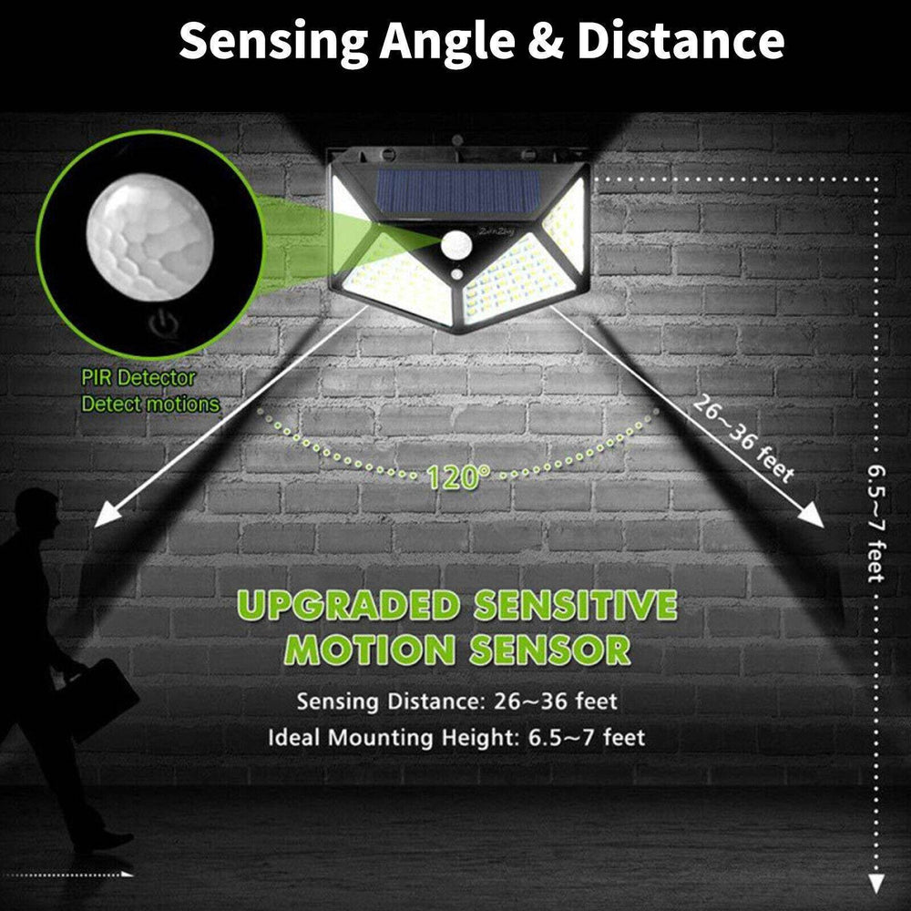 4X Solar Power PIR Motion Sensor Wall Lights LED Outdoor Garden Security Lamp - EX-STOCK Canada