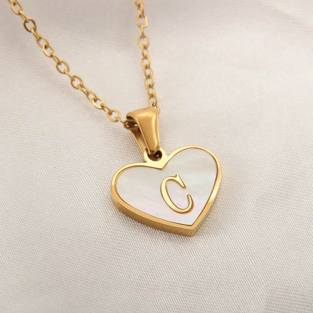 26 Letter Heart-shaped Necklace White Shell Love Clavicle Chain Fashion Personalized Necklace For Women Jewelry Valentine's Day - EX-STOCK Canada
