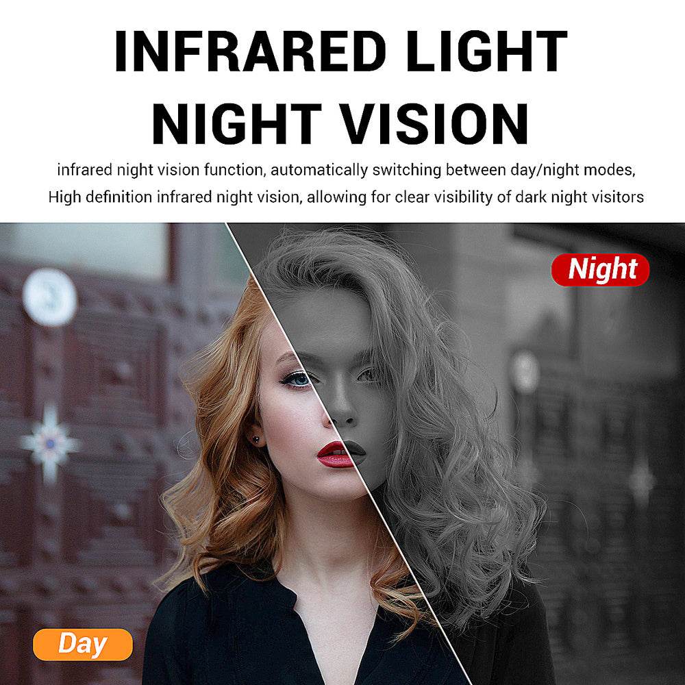 D10 Intelligent Wireless Doorbell Camera With Rechargeable Battery, Two-way Audio, 2.4G Wi Fi, APP Remote Intercom, Free Rolling Cloud Storage Built-in Battery - EX-STOCK Canada