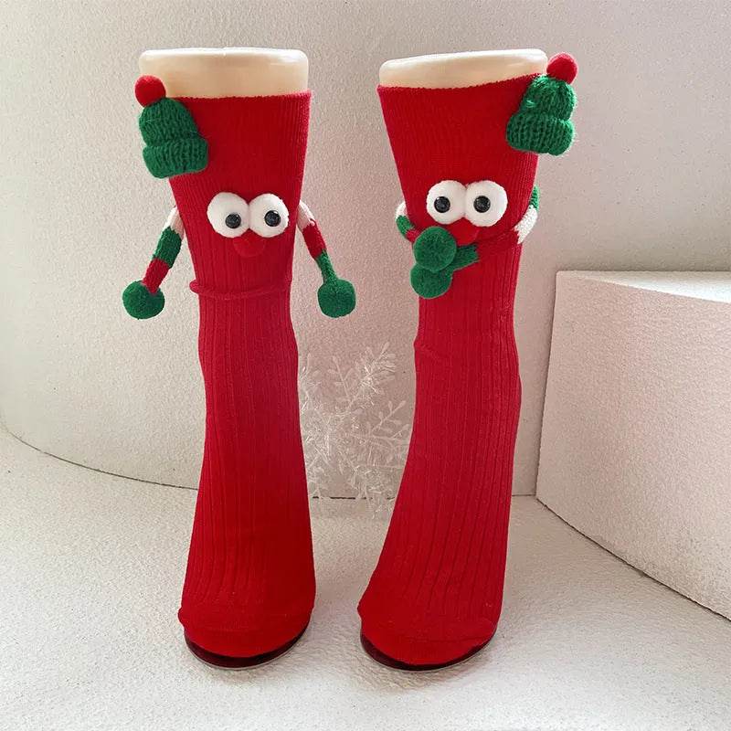 Cute Cartoon Christmas Socks Solid Cotton Middle-tube Stockings For Adults And Children - EX-STOCK Canada