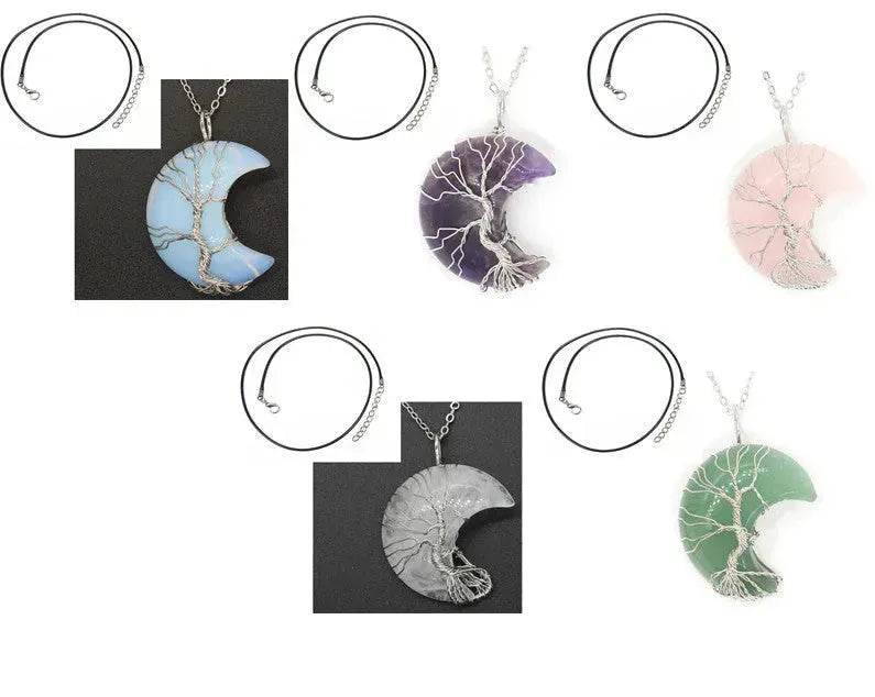 Natural Crystal Moon Pendant for Men and Women - EX-STOCK Canada