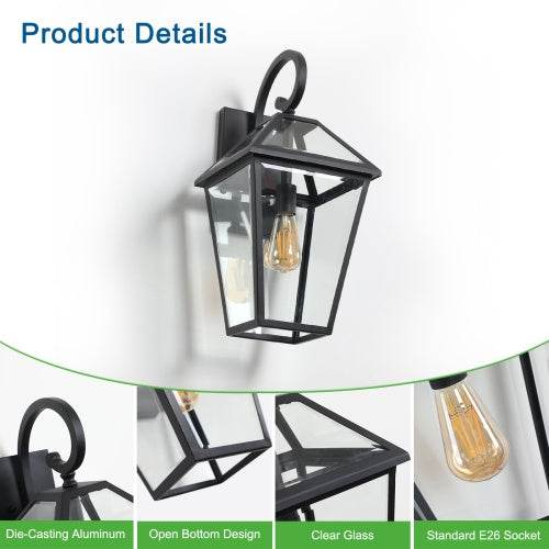 Modern Outdoor Waterproof Wall Lights fixture Support Many Types Of Bulb-2 Packs - EX-STOCK Canada
