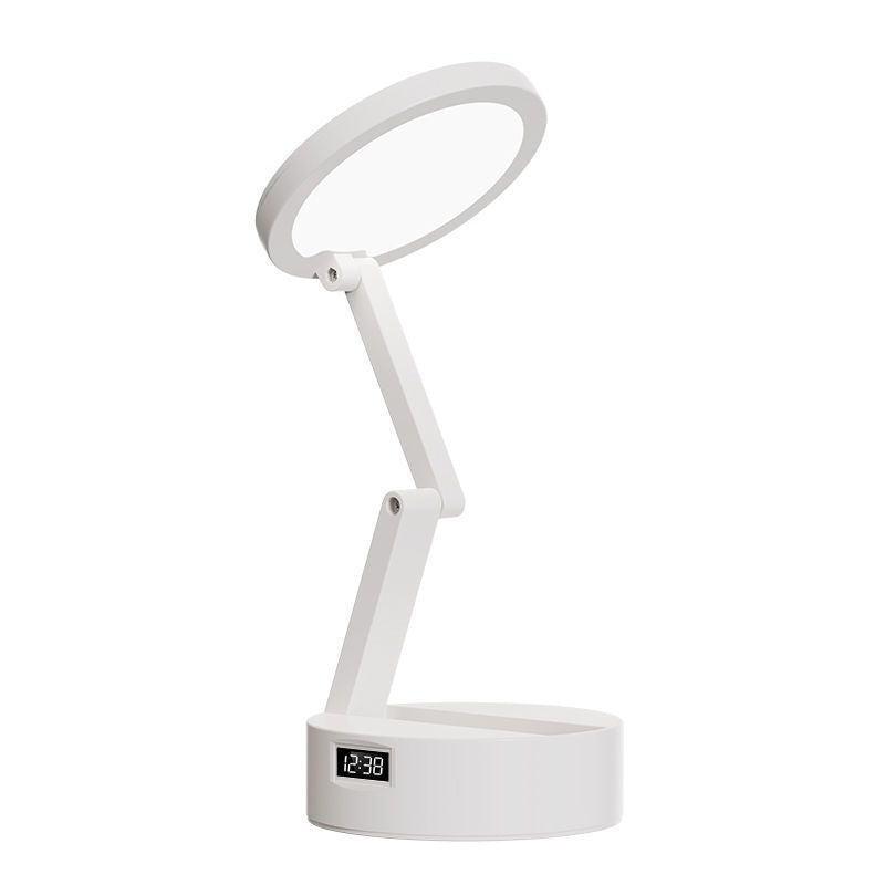 White LED desk lamp with adjustable arm on a white background