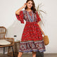 Modest Plus Size Summer dress V Neck Midi Beach boho Dress - EX-STOCK Canada