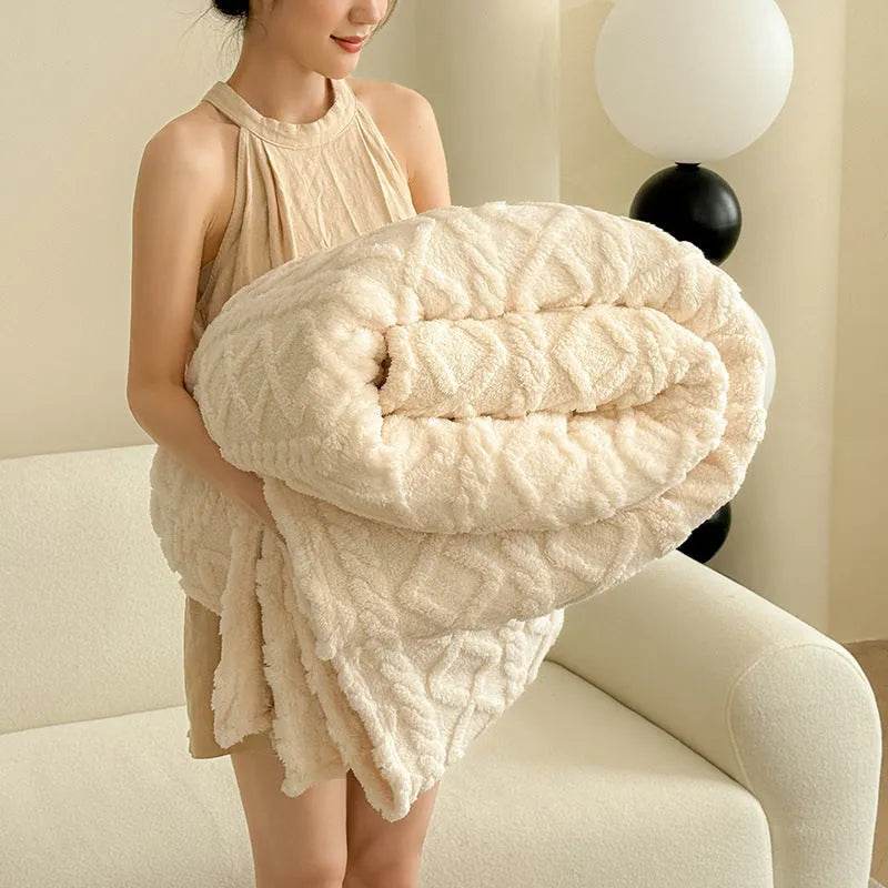 Single-layer Double-sided Tower Velvet Sofa Cover Soft Winter Blanket - EX-STOCK Canada