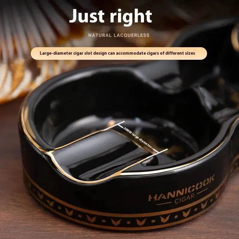 Portable 8-shaped Double Smoke Groove Ceramic retro Cigar Ashtray - EX-STOCK Canada