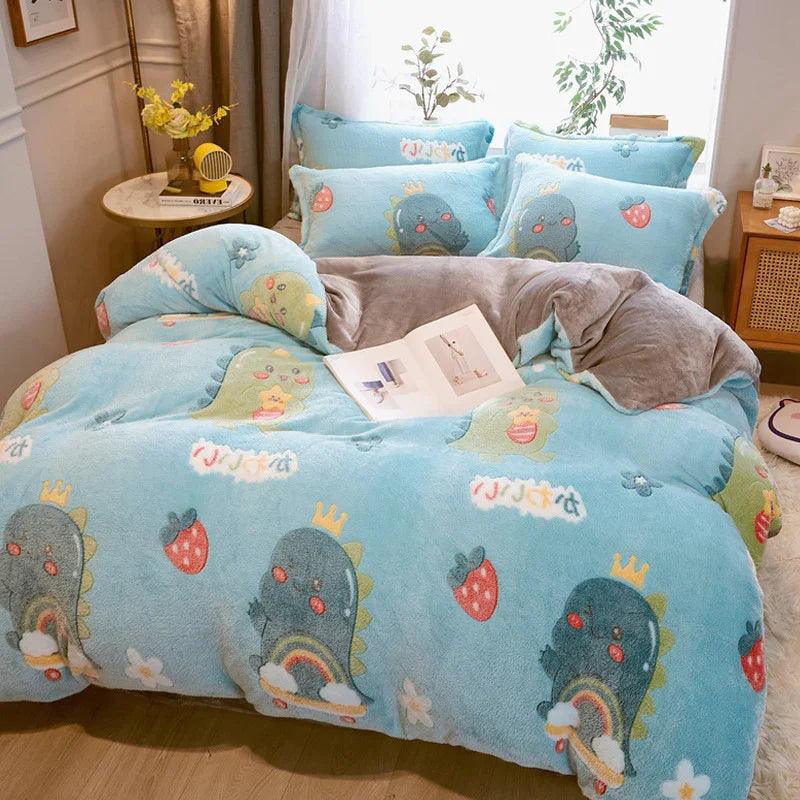 Ensemble de couette en lait simple épaissi housse de couette double faceEX-STOCK Canada