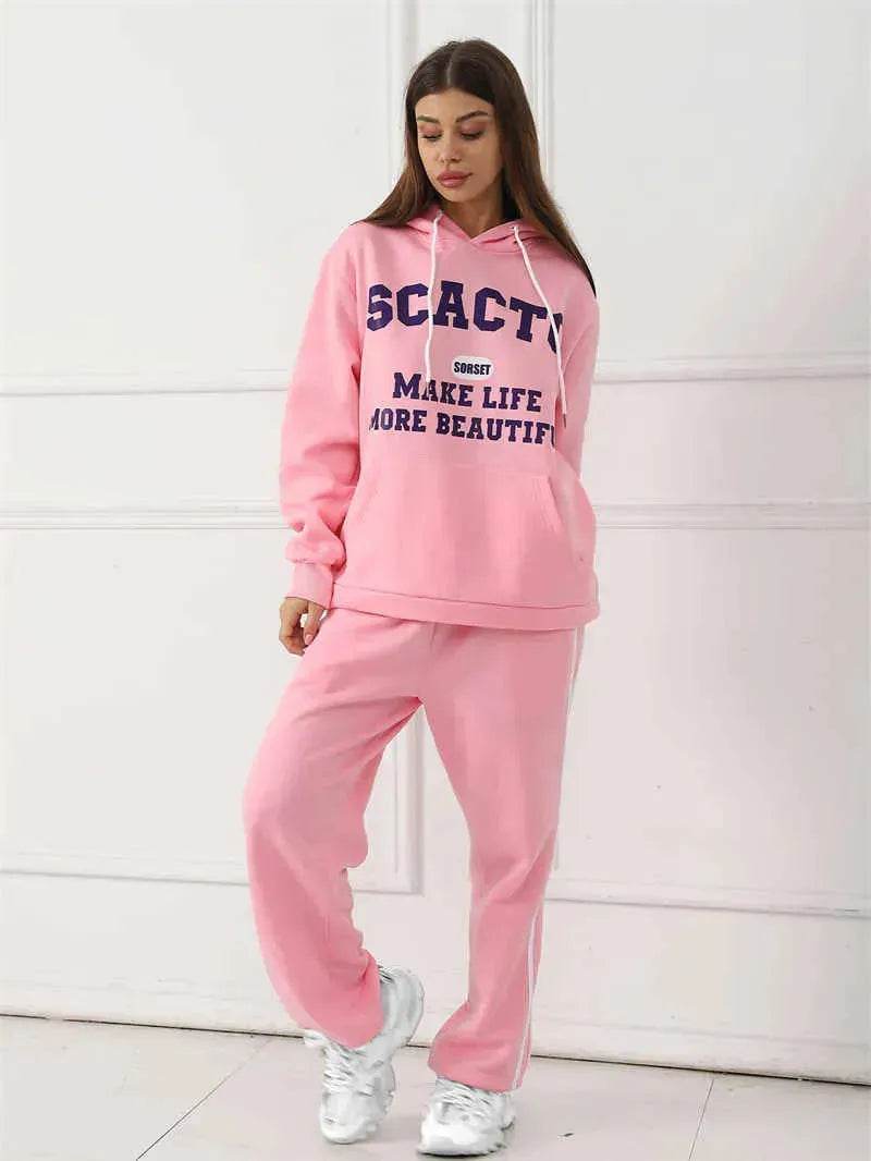 Fashion Casual joggers and hoodie set women's - EX-STOCK Canada