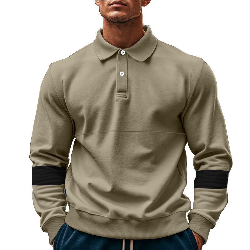 Fashion Long-sleeved Lapel Polo Shirt With Button Men's Loose Casual Sports Top Fall Spring Clothing EX-STOCK Canada