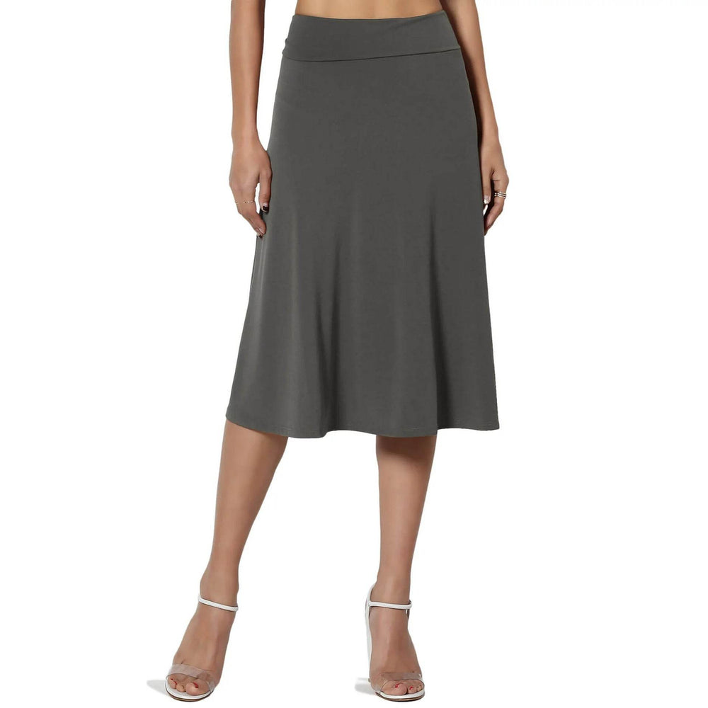 Women's casual High Waist flared Midi Skirt - EX-STOCK Canada
