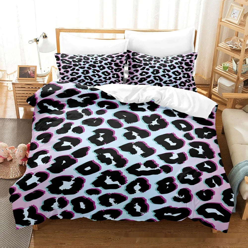 Printed Home Textile Animal Fur Grain Duvet Cover Pillowcase Three-piece Set EX-STOCK Canada