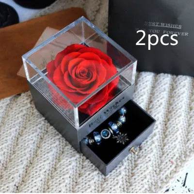 Eternal Flower Rose Jewelry Box for Birthday Presents Valentines Day Wedding Gift Box - EX-STOCK Canada
