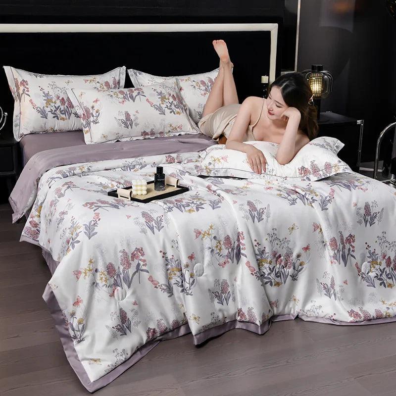 Printed Washed Tencel Summer Cooling Duvet Four-piece Set EX-STOCK Canada