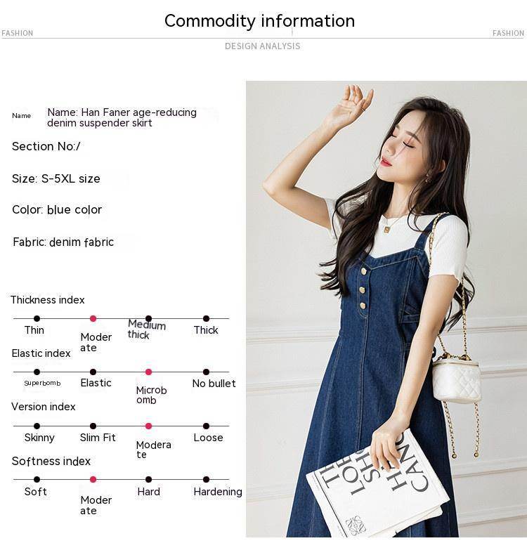 Spring And Autumn New Korean Style Casual All-matching Jeans Suspender Dress EX-STOCK Canada