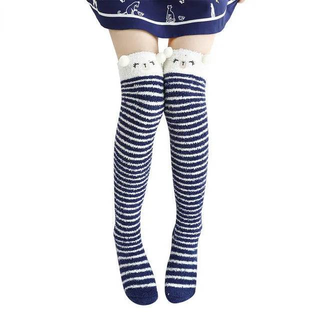 Christmas Long Socks Winter Women Striped Stockings New - EX-STOCK Canada