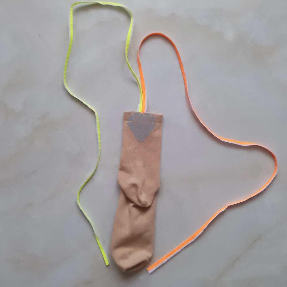 Christmas Reflective Luminous Dance Strap Women's Socks EX-STOCK Canada