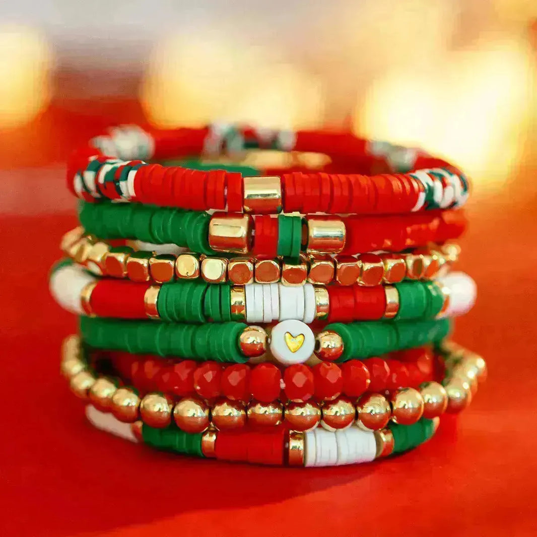 Christmas Polymer Clay Color Bracelet Set Ording Idea
