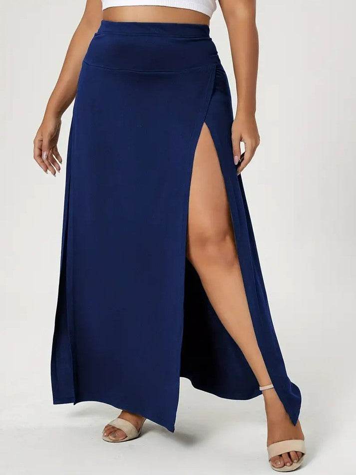 Women's High Waist Slit Solid Color Side Slit Maxi Skirt - EX-STOCK Canada