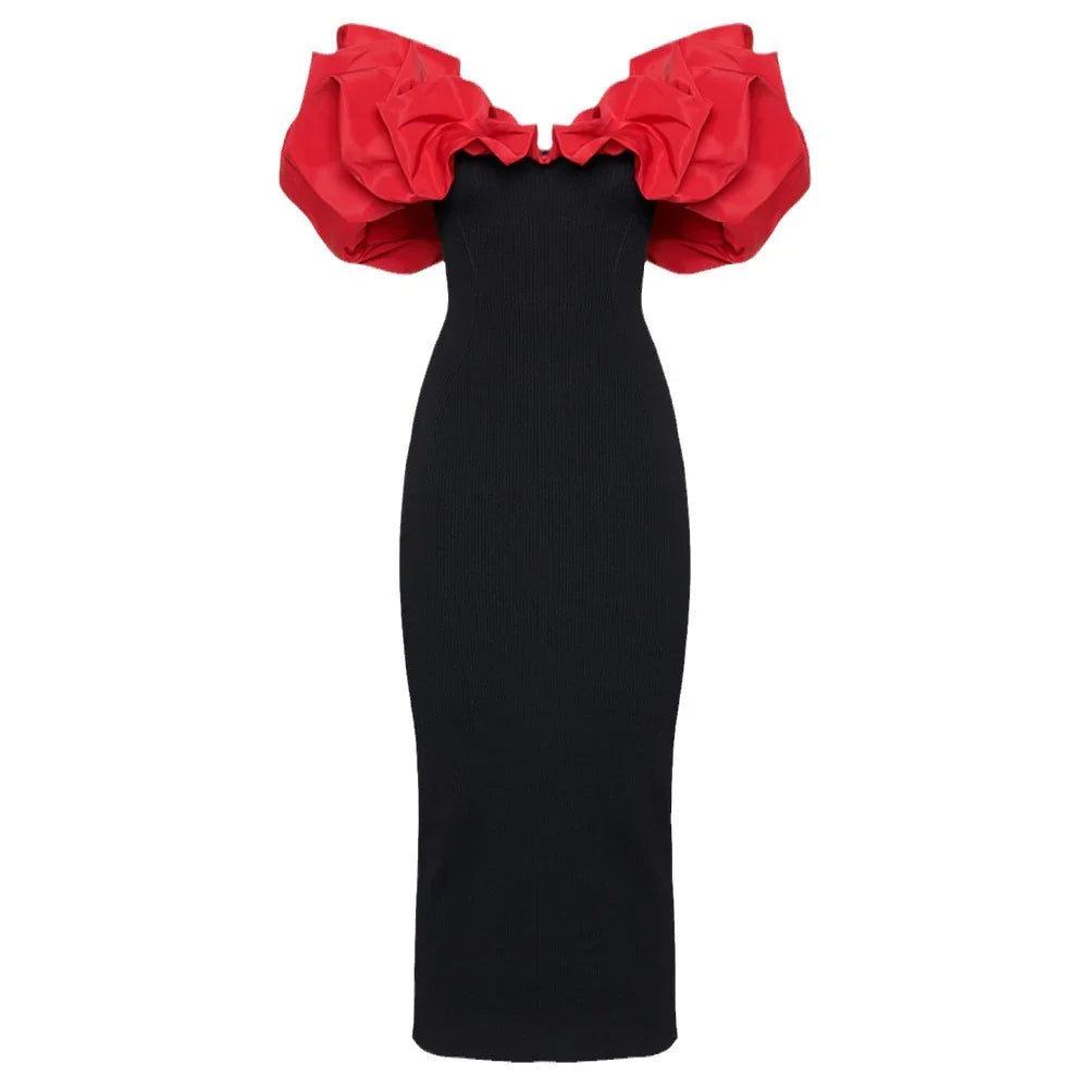 Bandage One-piece Dress European And American Elegant Off-neck Party Dress EX-STOCK Canada