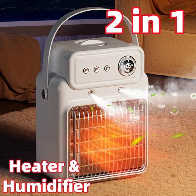 2 in 1 Indoor House Room Humidifier and Space Heater Warm Air Blower - EX-STOCK CANADA