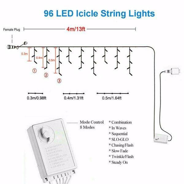 String Lighting Ice Bar Light 96 Light, US Spec, White String Lighting - EX-STOCK Canada