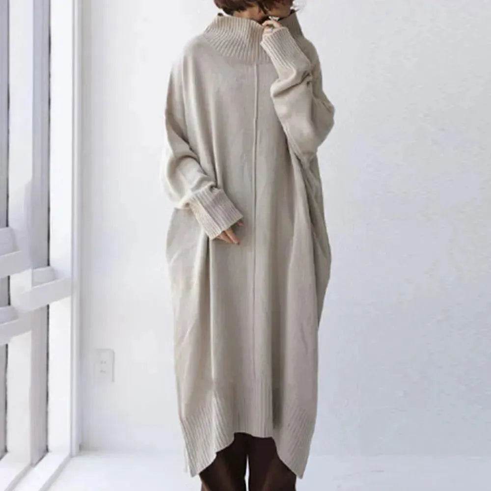Loose Oversize Midi Turtleneck Winter Sweater Dress - EX-STOCK Canada