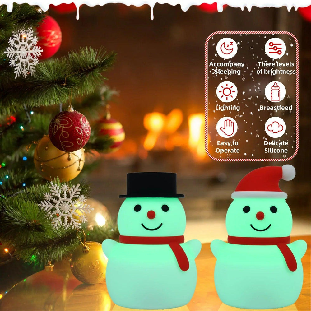Lampada in silicone a forma di uomo di ghiaccio di Natale con telecomando e luce d'atmosferaEX-STOCK Canada