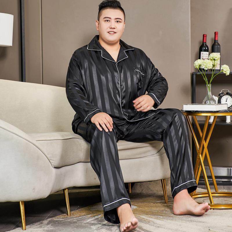 Cut Flower Fat Men's Pajamas Extra Ice Silk EX-STOCK