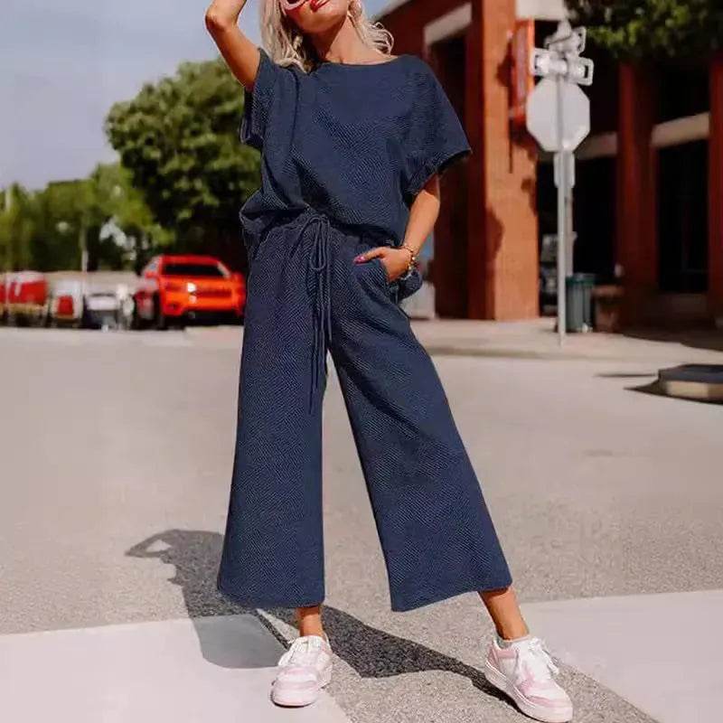 Coord fashion spring and summer 2 piece pant set women - EX-STOCK Canada