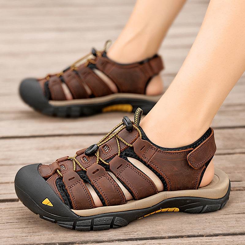 Top Layer Leather Plus Size Men's Beach Sandals  EX-STOCK CANADA