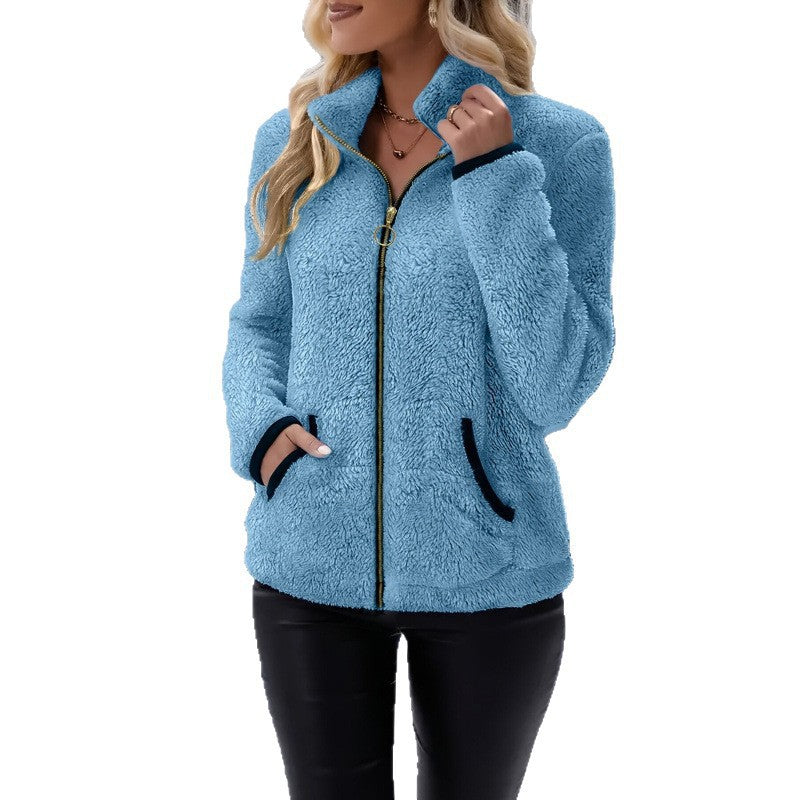 Double-Sided Fleece Zip-Up Cardigan - Casual Plush Hooded Jacket for Men Women Winter Warm Outerwear | EX-STOCK product gallery photo 9