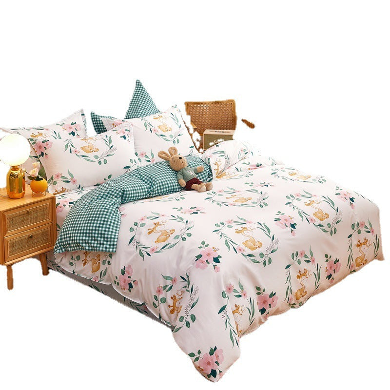 Cotton Duvet Cover One-piece Wholesale Pure Single Double Student Dormitory Bed Sheet Four-piece Set EX-STOCK Canada