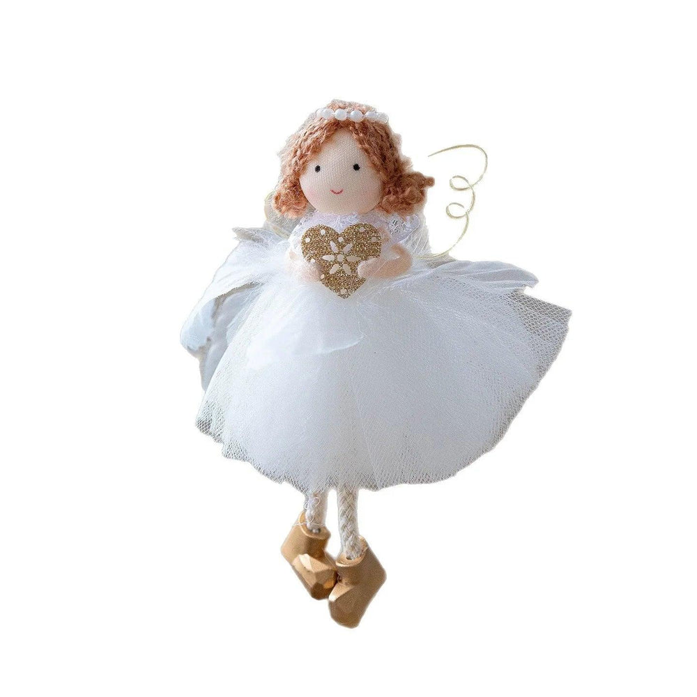 Gonna di Tulle Bianca di Natale Pendente di Angelo Ragazza con Ali DorateEX-STOCK Canada