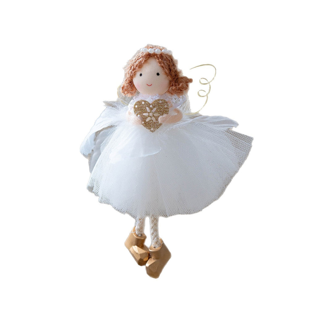 Christmas White Tulle Skirt Golden Wings Angel Girl Pendant EX-STOCK Canada