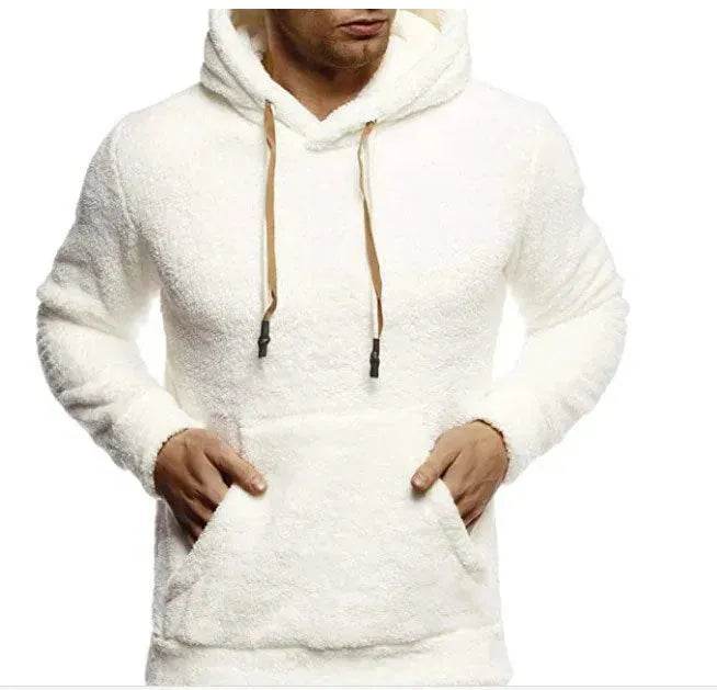 Autumn Winter Drawstring Fleece Hoodie Pullover for men - EX-STOCK Canada