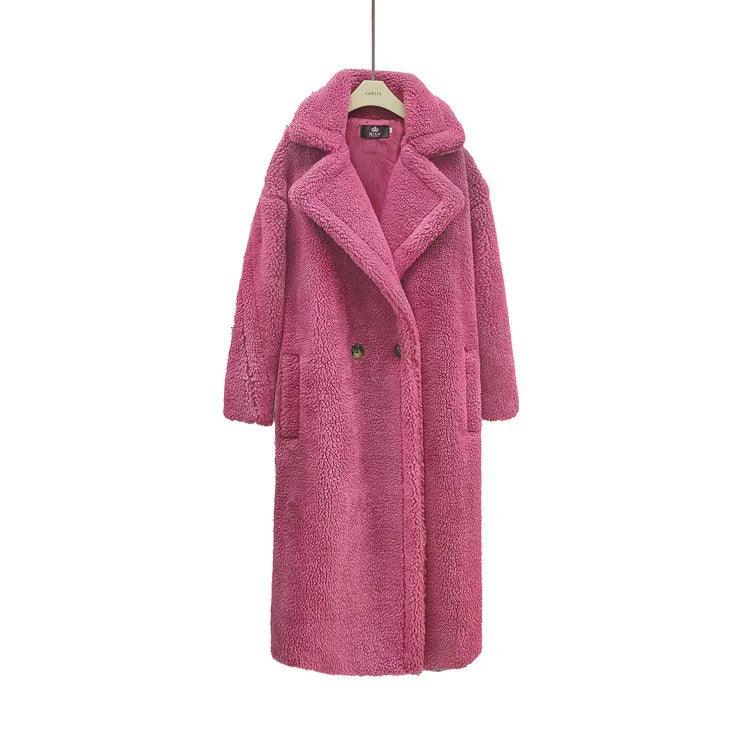 Manteau en peluche pour femmes, long manteau en agneau, hiverEX-STOCK Canada