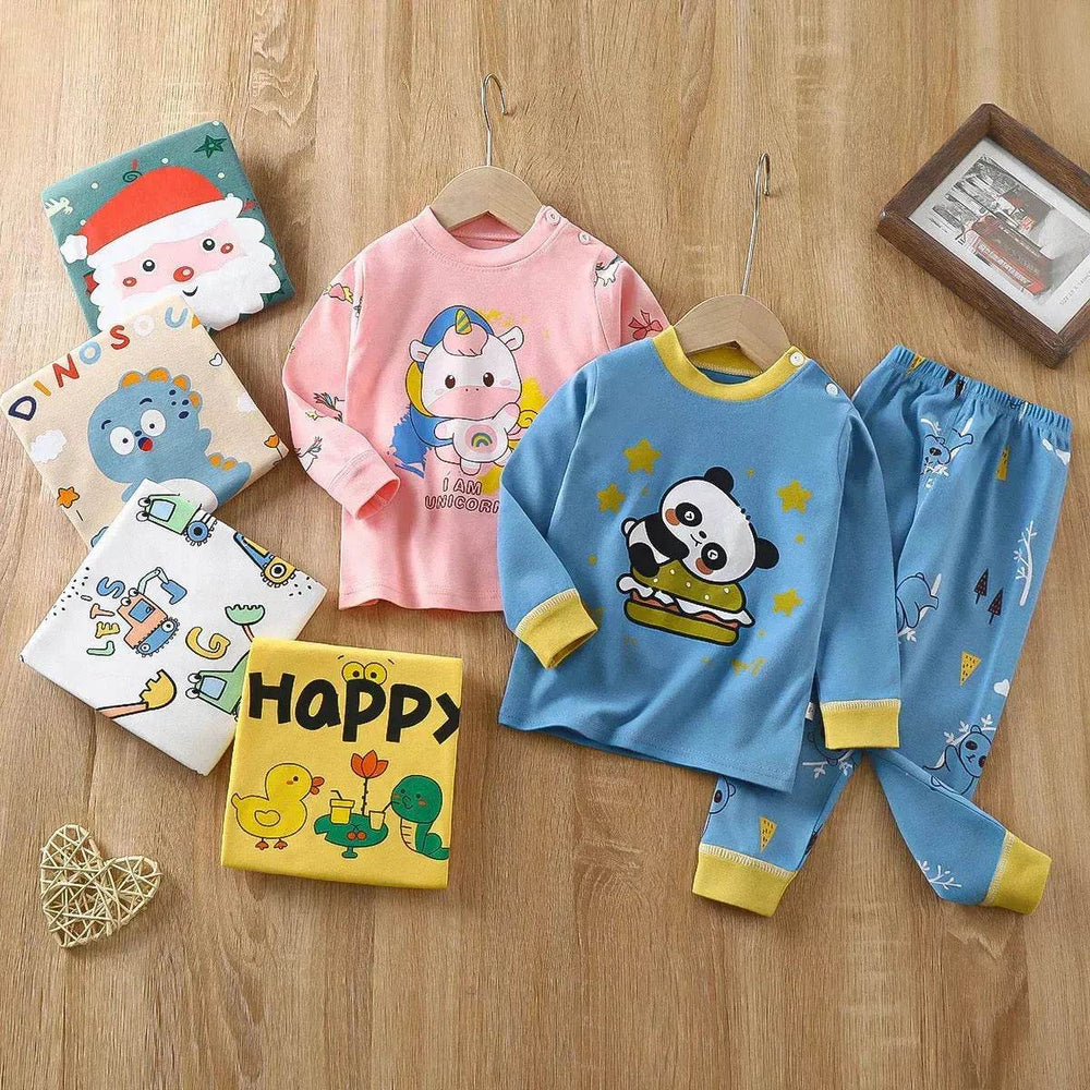 Unisex Children's Two piece Sleepwear Cotton Autumn Clothes Long Johns Pajamas for Kids - EX-STOCK Canada