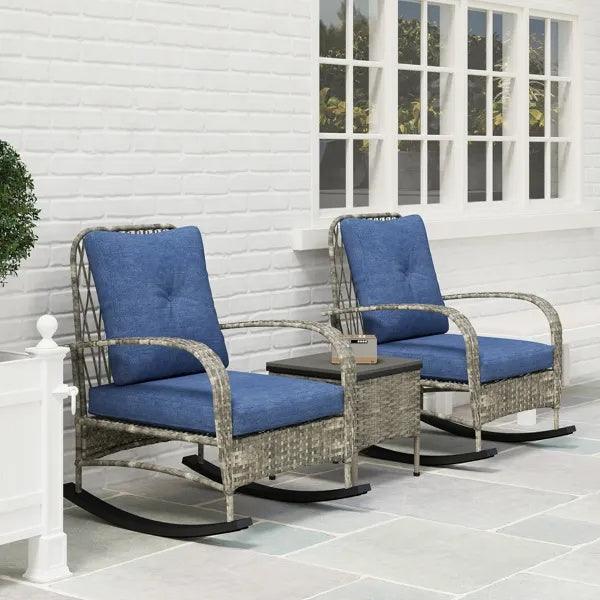 Sillón Tumbona de Ratán, Conjunto de Muebles de Patio de MimbreEX-STOCK Canada