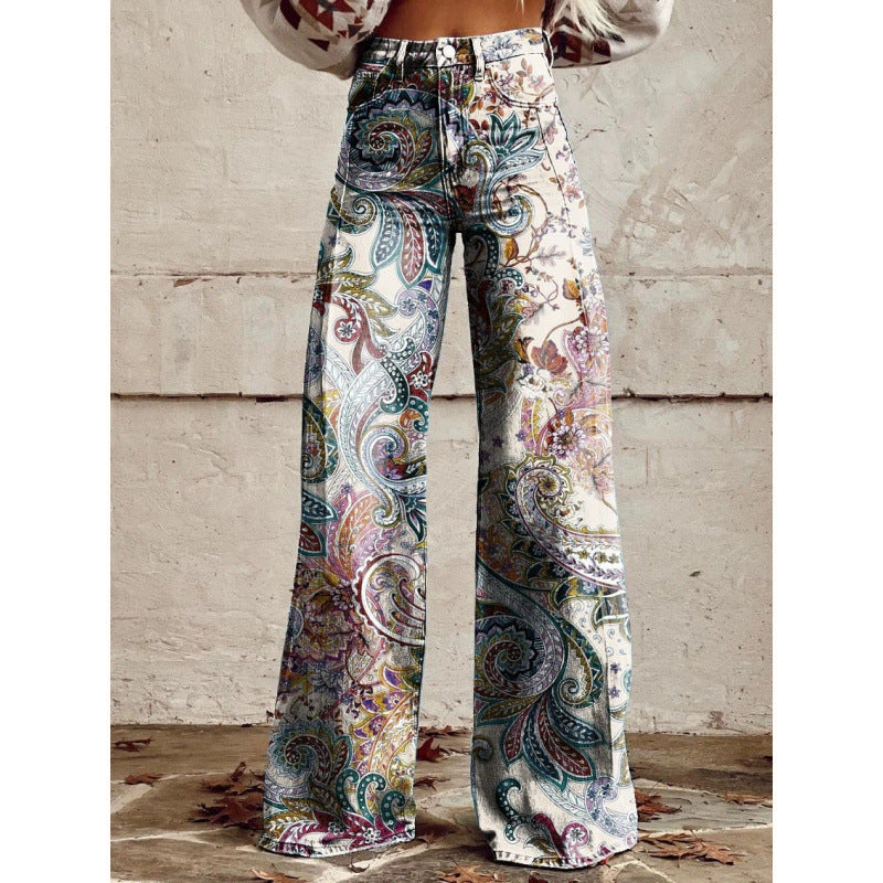 Women's Simple Pants With A Printed Pattern
