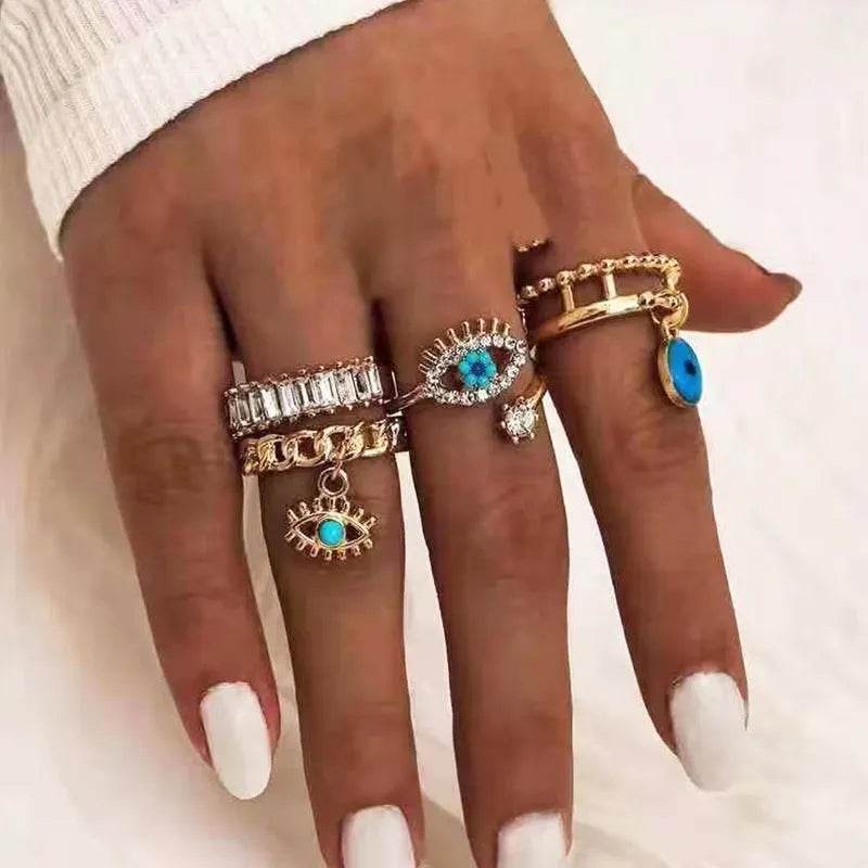 Personalized Punk Wind Demon Eye Diamond Drop Oil Ring for women - EX-STOCK Canada