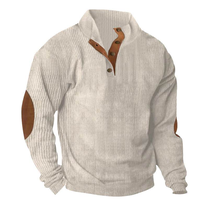 Corduroy Casual Stand Collar Long-sleeved Sweater men - EX-STOCK Canada