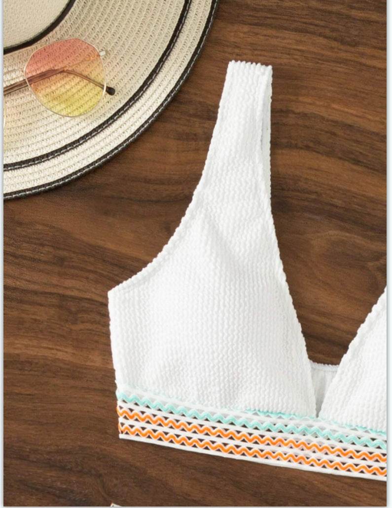 High Waist Split Bikini Solid Color - EX-STOCK Canada