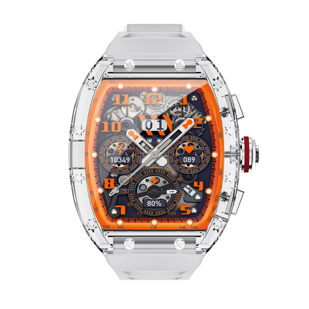 White WS6 Richard Luxury Skeleton Smartwatch – Bluetooth Calling, Health Monitoring | 9 Colours