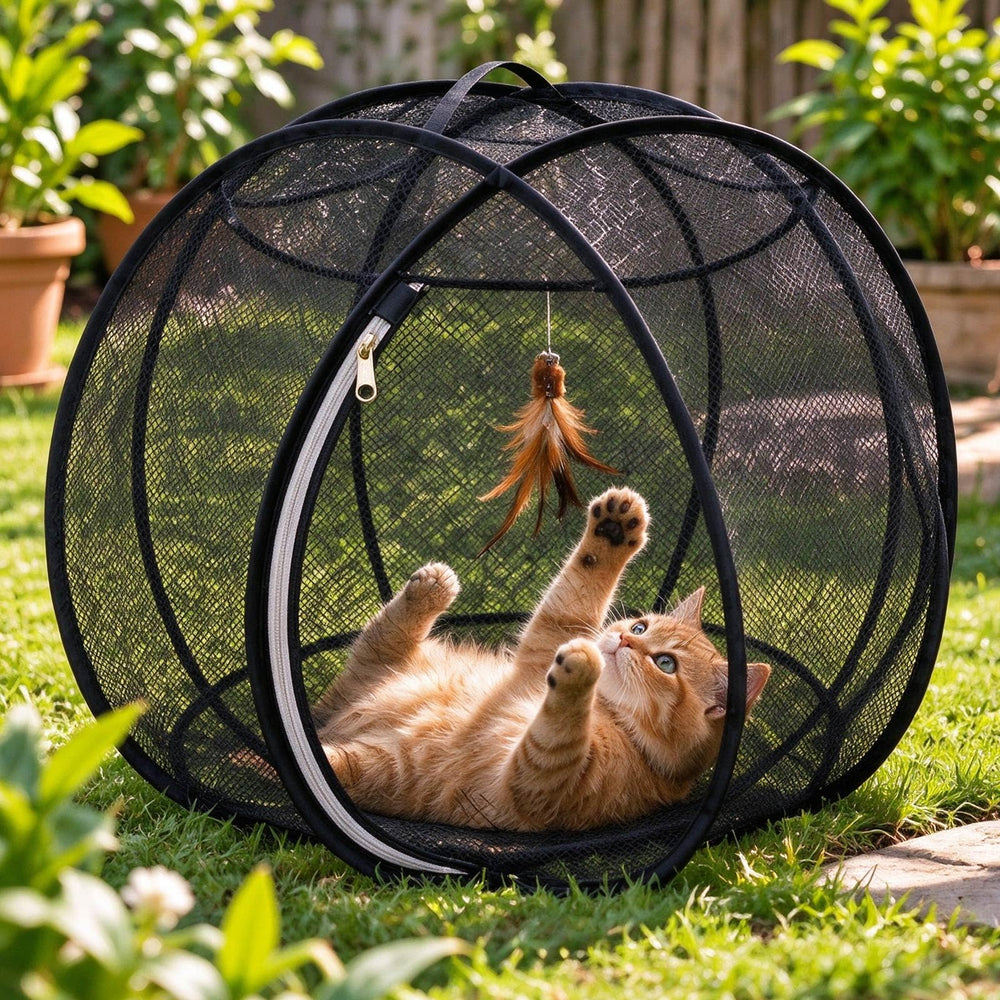 Foldable Mesh Rolling Cat Play Enclosure — product view 4 of 4 | EX-STOCK