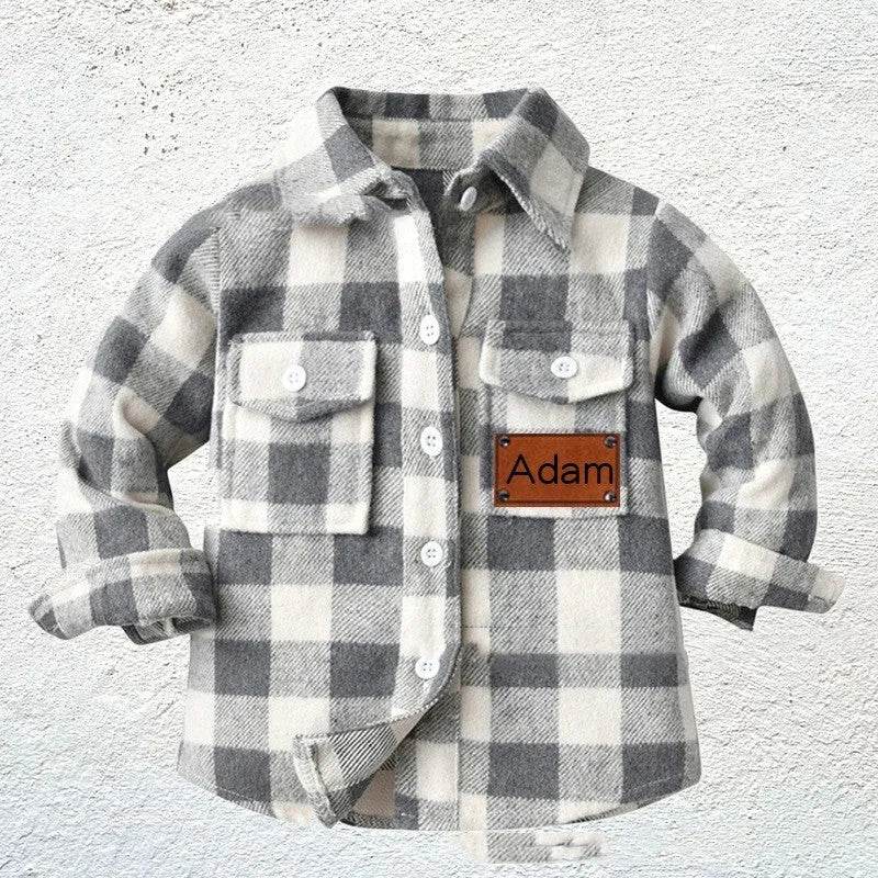 Baby Boy Cashmere Flannel Checkered button Shirt jacket kids - EX-STOCK Canada