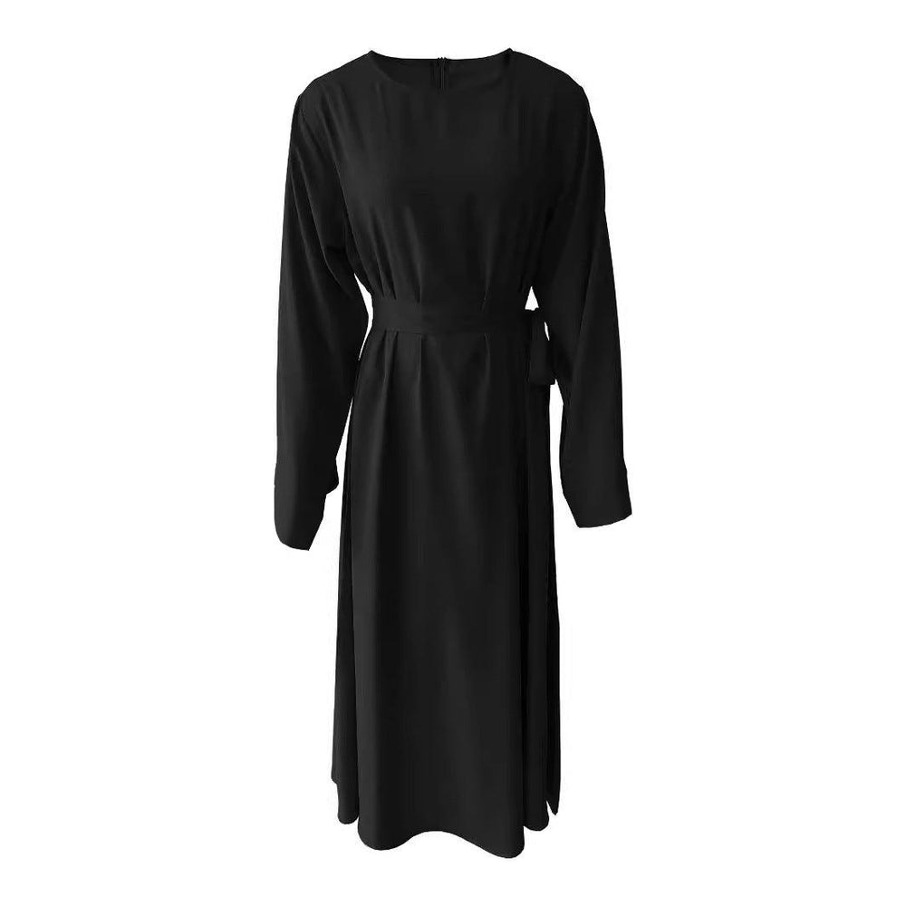 Robe musulmane grande taille à lacets pour femmes - EX-STOCK Canada