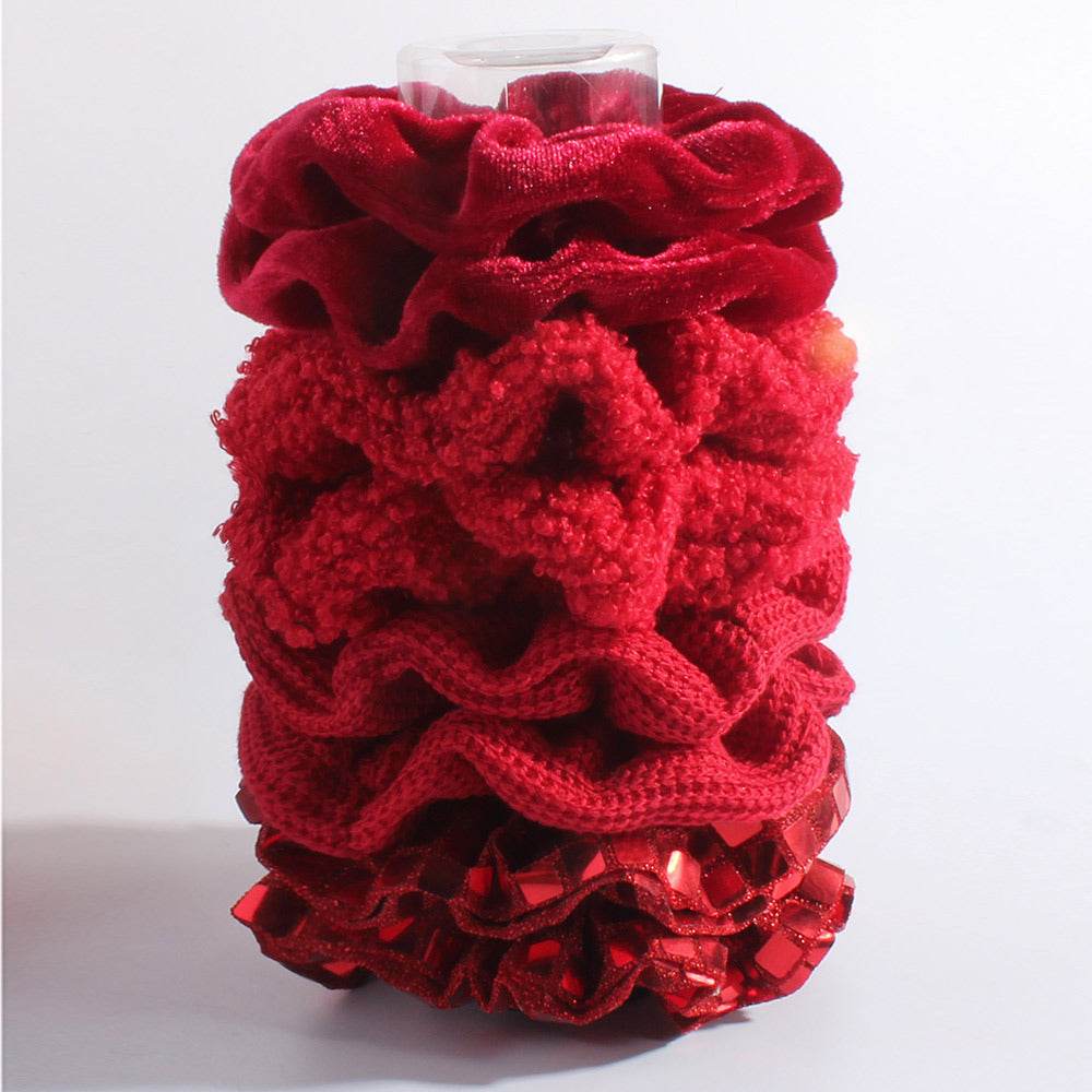 Women Knitted Red Velvet Hair Scrunchies Hair Accesories - EX-STOCK Canada