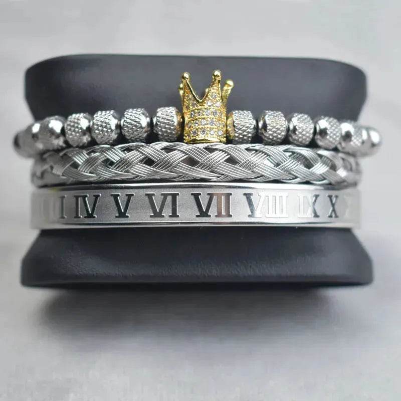 Crown Twist Woven Mesh With Diamond Digital Bracelet Set - EX-STOCK Canada